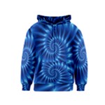 Glossy Electric Blue Spiral Fractal  Kids  Zipper Hoodie