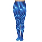 Glossy Electric Blue Spiral Fractal  Tights