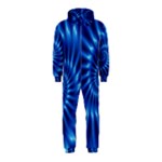 Glossy Electric Blue Spiral Fractal  Hooded Jumpsuit (Kids)