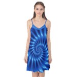 Glossy Electric Blue Spiral Fractal  Camis Nightgown 