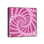 Glossy Pastel Pink Beaded Spiral Fractal  Mini Canvas 4  x 4  (Stretched)