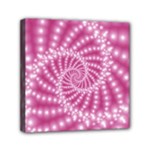 Glossy Pastel Pink Beaded Spiral Fractal  Mini Canvas 6  x 6  (Stretched)