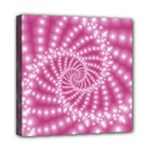 Glossy Pastel Pink Beaded Spiral Fractal  Mini Canvas 8  x 8  (Stretched)