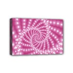 Glossy Pastel Pink Beaded Spiral Fractal  Mini Canvas 6  x 4  (Stretched)