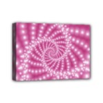 Glossy Pastel Pink Beaded Spiral Fractal  Mini Canvas 7  x 5  (Stretched)