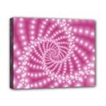 Glossy Pastel Pink Beaded Spiral Fractal  Canvas 10  x 8  (Stretched)