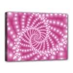 Glossy Pastel Pink Beaded Spiral Fractal  Canvas 16  x 12  (Stretched)