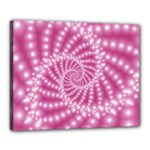 Glossy Pastel Pink Beaded Spiral Fractal  Canvas 20  x 16  (Stretched)