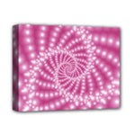 Glossy Pastel Pink Beaded Spiral Fractal  Deluxe Canvas 14  x 11  (Stretched)