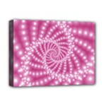 Glossy Pastel Pink Beaded Spiral Fractal  Deluxe Canvas 16  x 12  (Stretched) 