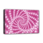 Glossy Pastel Pink Beaded Spiral Fractal  Deluxe Canvas 18  x 12  (Stretched)