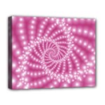 Glossy Pastel Pink Beaded Spiral Fractal  Deluxe Canvas 20  x 16  (Stretched)