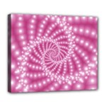 Glossy Pastel Pink Beaded Spiral Fractal  Deluxe Canvas 24  x 20  (Stretched)