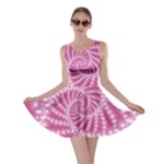 Glossy Pastel Pink Beaded Spiral Fractal  Skater Dress