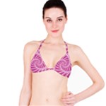 Glossy Pastel Pink Beaded Spiral Fractal  Bikini Top