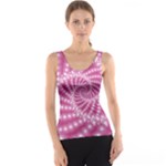 Glossy Pastel Pink Beaded Spiral Fractal  Tank Top