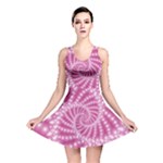 Glossy Pastel Pink Beaded Spiral Fractal  Reversible Skater Dress