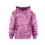 Glossy Pastel Pink Beaded Spiral Fractal  Kids  Pullover Hoodie