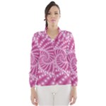 Glossy Pastel Pink Beaded Spiral Fractal  Wind Breaker (Women)