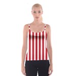 Vertical Stripes - White and Fire Engine Red Spaghetti Strap Top