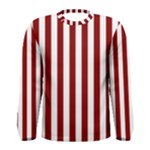 Vertical Stripes - White and Dark Red Men s Long Sleeve T-shirt