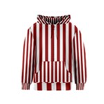 Vertical Stripes - White and Dark Red Kid s Zipper Hoodie