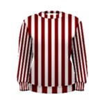 Vertical Stripes - White and Dark Red Women s Sweatshirt