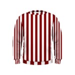 Vertical Stripes - White and Dark Red Kid s Sweatshirt