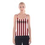 Vertical Stripes - White and Dark Red Spaghetti Strap Top