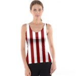 Vertical Stripes - White and Dark Red Tank Top