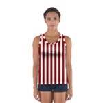 Vertical Stripes - White and Dark Red Women s Sport Tank Top