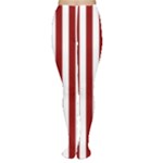 Vertical Stripes - White and Dark Red Women s Tights