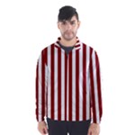 Vertical Stripes - White and Dark Red Wind Breaker (Men)