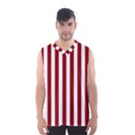 Vertical Stripes - White and Dark Red Men s Basketball Tank Top