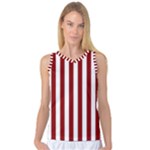 Vertical Stripes - White and Dark Red Women s Basketball Tank Top