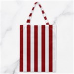 Vertical Stripes - White and Dark Red Classic Tote Bag