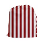 Vertical Stripes - White and Dark Red Drawstring Pouch (XXl)