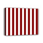 Vertical Stripes - White and Dark Red Deluxe Canvas 14  x 11  (Stretched)