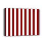 Vertical Stripes - White and Dark Red Deluxe Canvas 16  x 12  (Stretched)