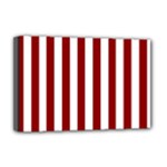 Vertical Stripes - White and Dark Red Deluxe Canvas 18  x 12  (Stretched)