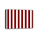 Vertical Stripes - White and Dark Red Mini Canvas 6  x 4  (Stretched)