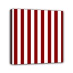 Vertical Stripes - White and Dark Red Mini Canvas 6  x 6  (Stretched)