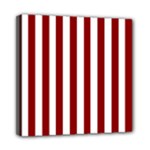 Vertical Stripes - White and Dark Red Mini Canvas 8  x 8  (Stretched)