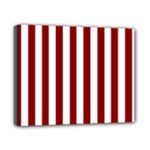 Vertical Stripes - White and Dark Red Canvas 10  x 8  (Stretched)