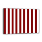 Vertical Stripes - White and Dark Red Canvas 18  x 12  (Stretched)