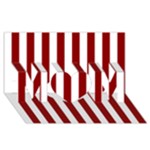 Vertical Stripes - White and Dark Red MOM 3D Greeting Card (8x4)