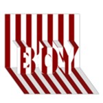 Vertical Stripes - White and Dark Red BOY 3D Greeting Card (7x5)