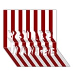 Vertical Stripes - White and Dark Red YOU ARE INVITED 3D Greeting Card (7x5)