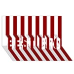 Vertical Stripes - White and Dark Red BEST BRO 3D Greeting Card (8x4)