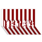 Vertical Stripes - White and Dark Red BEST SIS 3D Greeting Card (8x4)